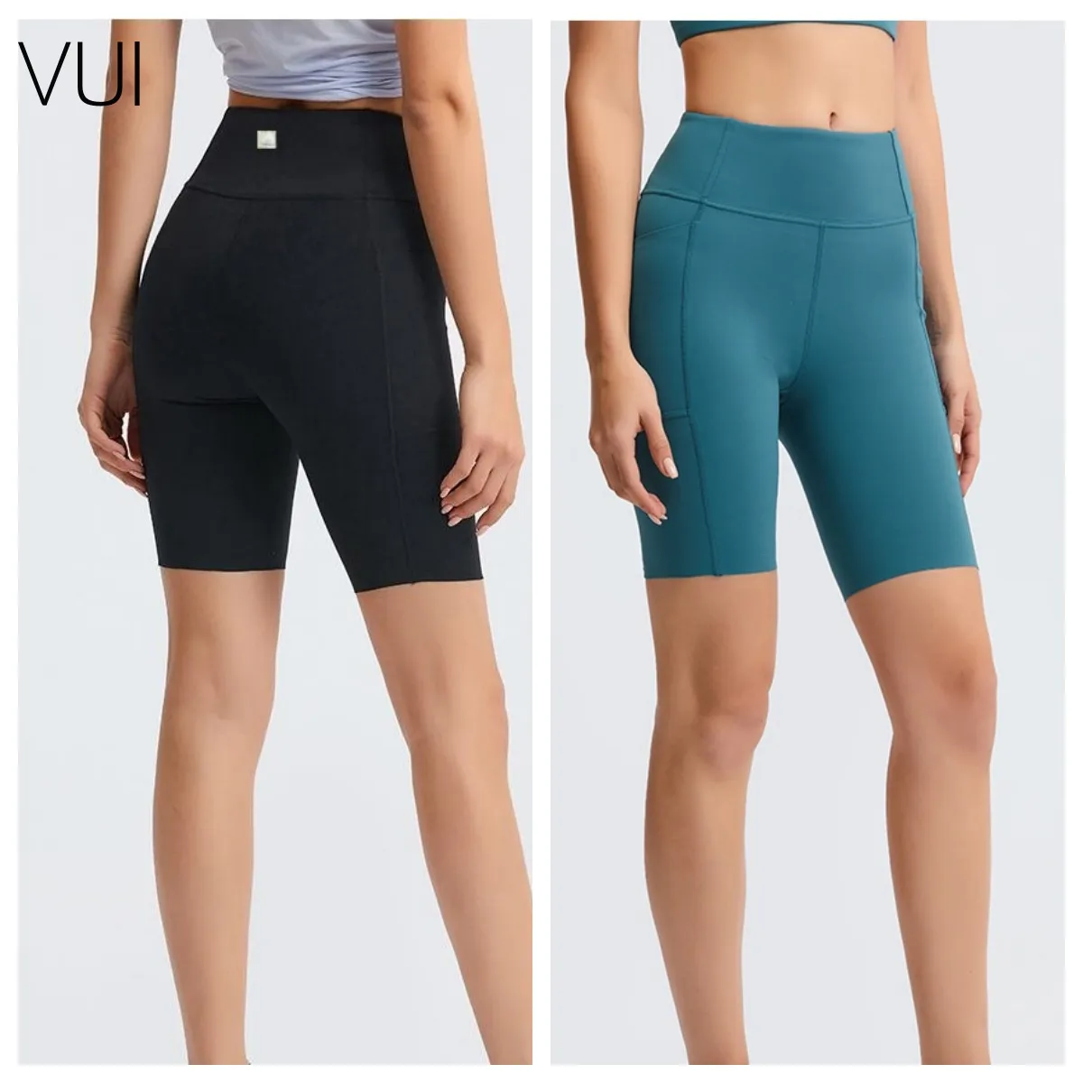 VUI-006 Women Sports Yoga Shorts Fitness High midja Slim Snabbt torrt andningsbar Hög Elasticitet Yoga Pants