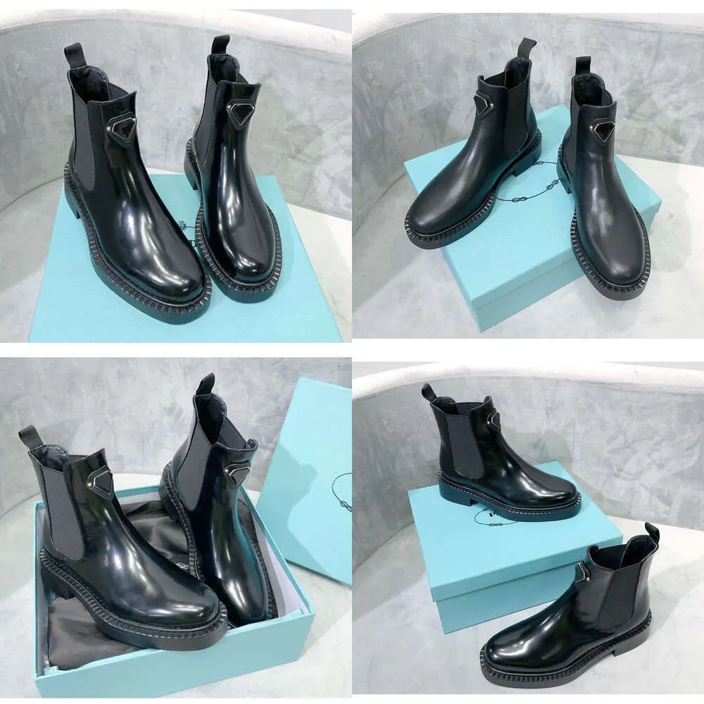 Stivaletti Chelsea Stivali robusti Scarpe invernali da donna Stivaletti in pelle PU Stivaletti con plateau neri femminili alla moda autunnale