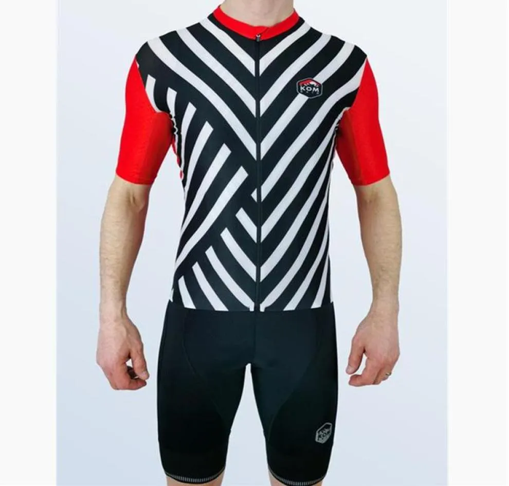 Ensembles de course Costume de maillot de cyclisme Men039s Komraid manches courtes et cuissards à bretelles Ensemble Hombre Pro Team VTT Vêtements de vélo de route 8491598