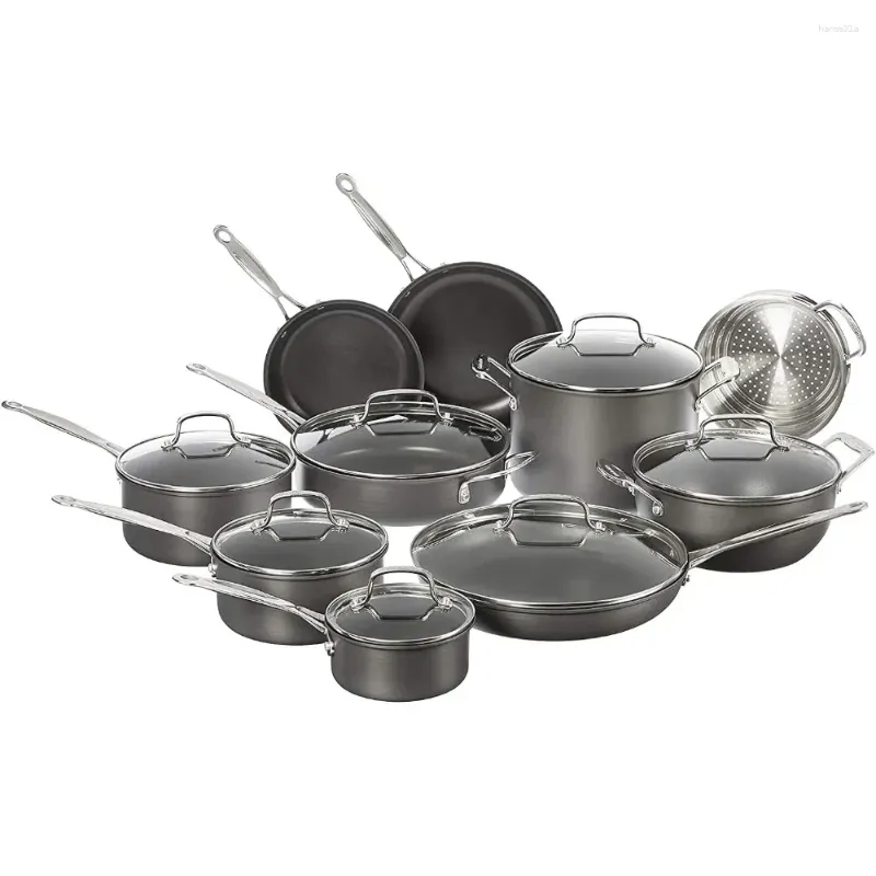 Kochgeschirr-Sets Cuisinart 17-teiliges Set Chef's Classic Antihaft-hart eloxierter 66-17 Antihaft-Kochtopf Ollas De Cocina