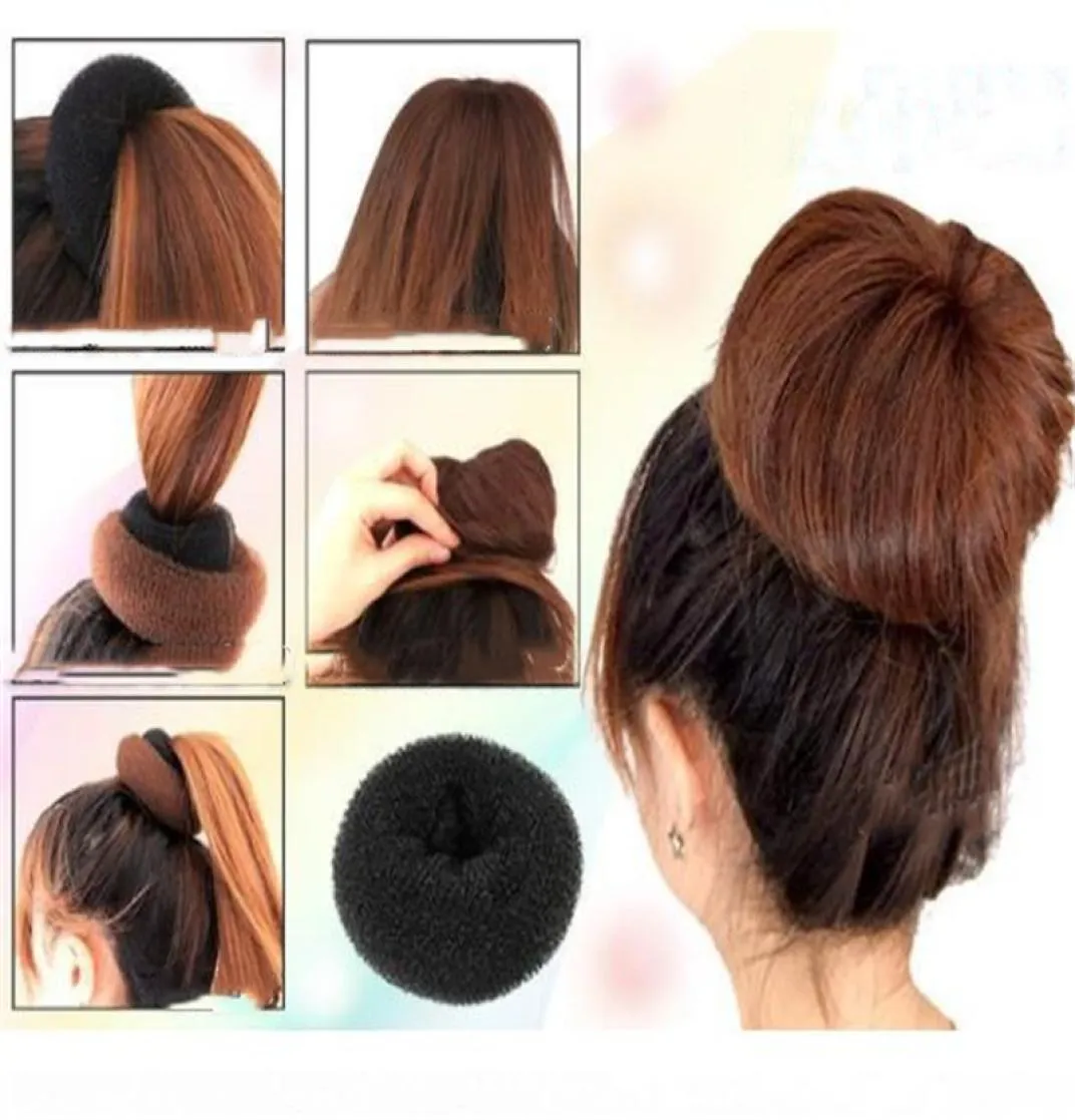 1 pc Fashion Women Lady Magic Shaper Donut Hair Ring Bun braiders Accessories Styling Tool Professional woman hair tool SML4026846