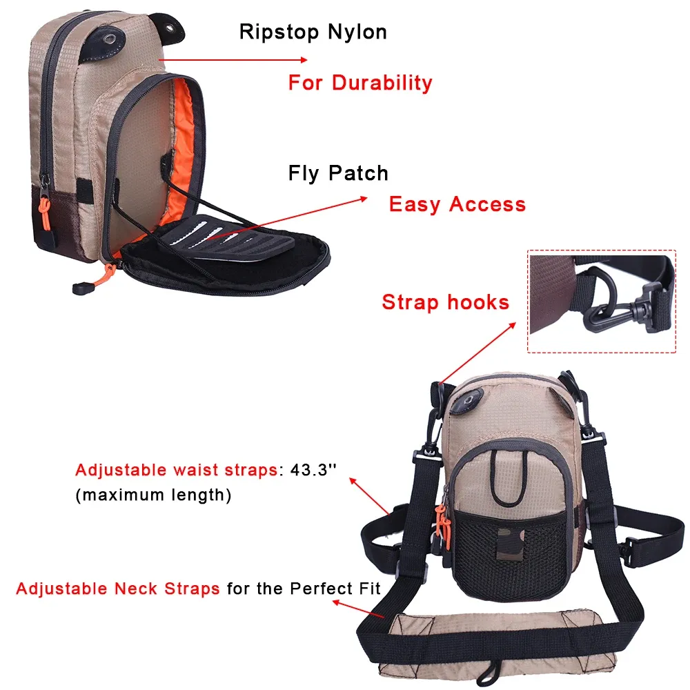 Cheap Fly Fishing Chest Pack, Fly Fishing Waist Pack - Lightweight