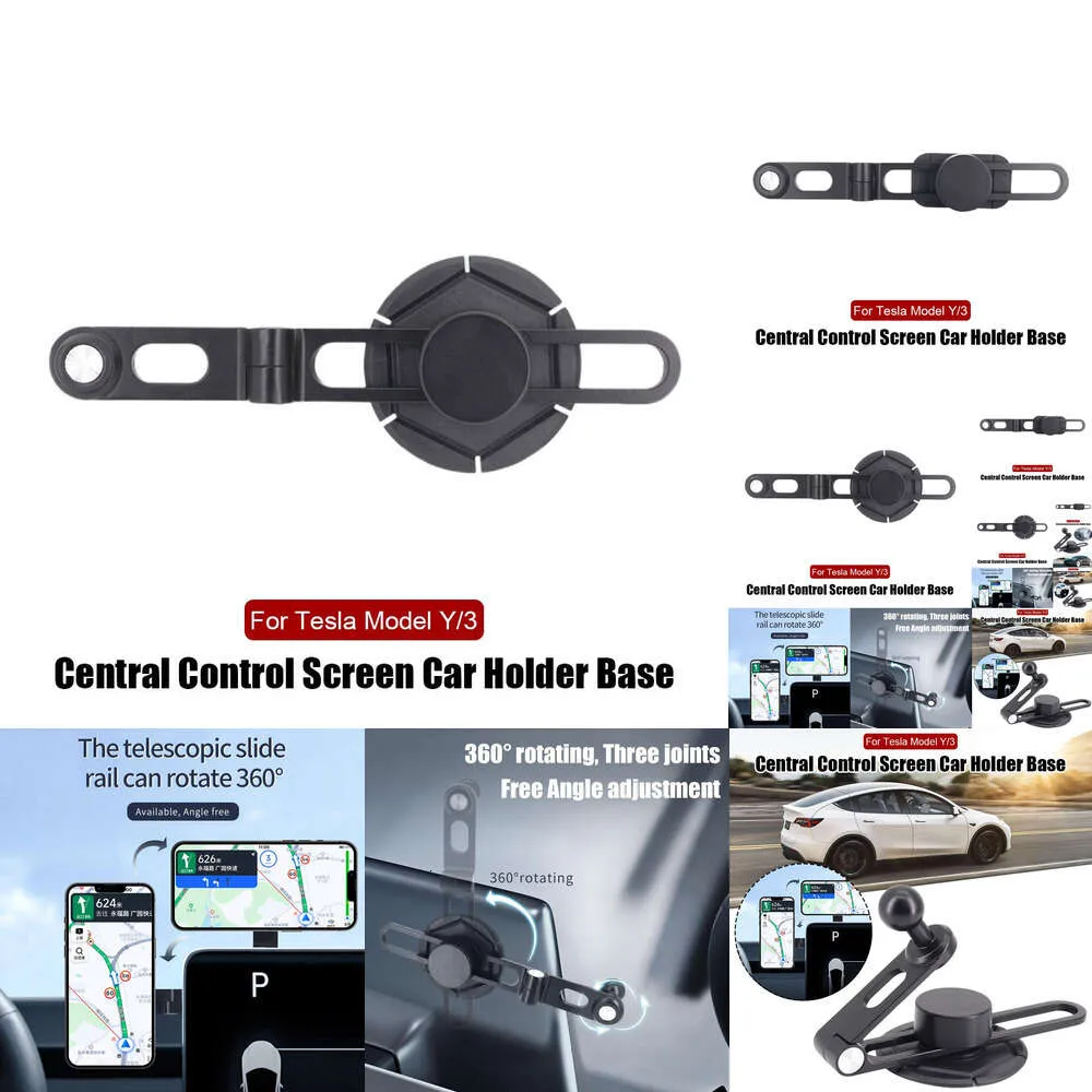 New New New Gravity Phone For Tesla Model 3/Y Central Control Screen Holder Base Foldable 360 Degree Rotating Car Accessories
