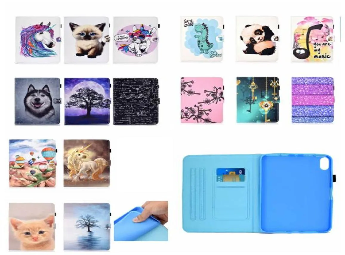 Fashion Animal Flip Leather Cases For iPad Mini 6 2021 1 2 3 IPAD4 5 Air4 9.7'' 7 Pro 10.5 10.2 Cute Flower Butterfly Forest Beach Panda Wallet Holder Cover5614889