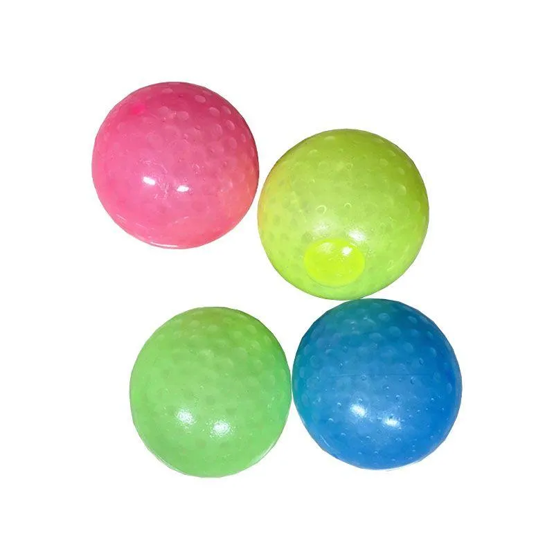 Party Favor Sufit Sticky Wall Ball Gift Luminous Glow in Dark Ciemne Anti Balls Entertable Miękkie ściskanie Adt Kids Toys 4,5 cm DHRVB