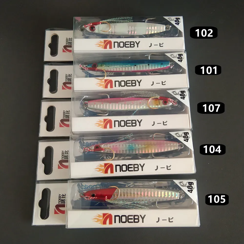 Lures Noeby 5pcs 95 mm 40g Spon en métal gabillons carpe pêche de pêche à la gigue crankbait Spoon wobbler appât de pêche en mer les leurres pesca