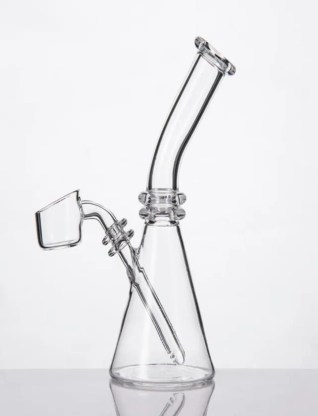 Bécher à quartz 5 pouces Mini Bongs Biseau plat Daisy Bowl Banger Nails Boîte noire individuelle Tuyau d'eau Dab Rig4280569