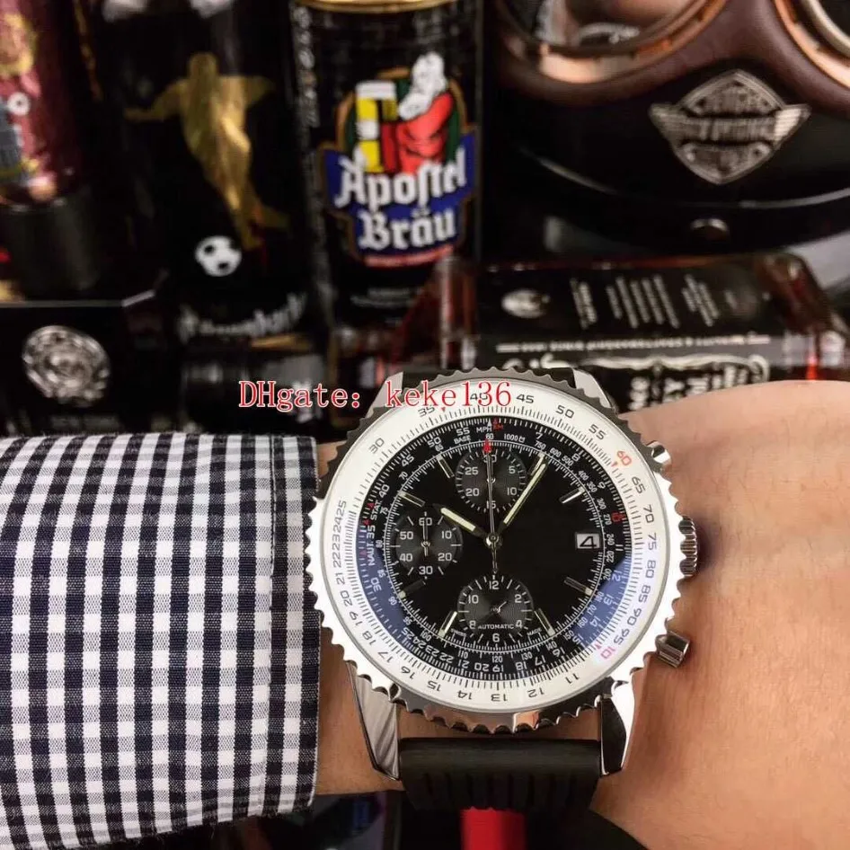 5 estilo mais vendido de alta qualidade relógio masculino 46mm navitimer ab012012 bb0 pulseiras de couro vk quartzo cronógrafo workin relógios masculinos wris276q