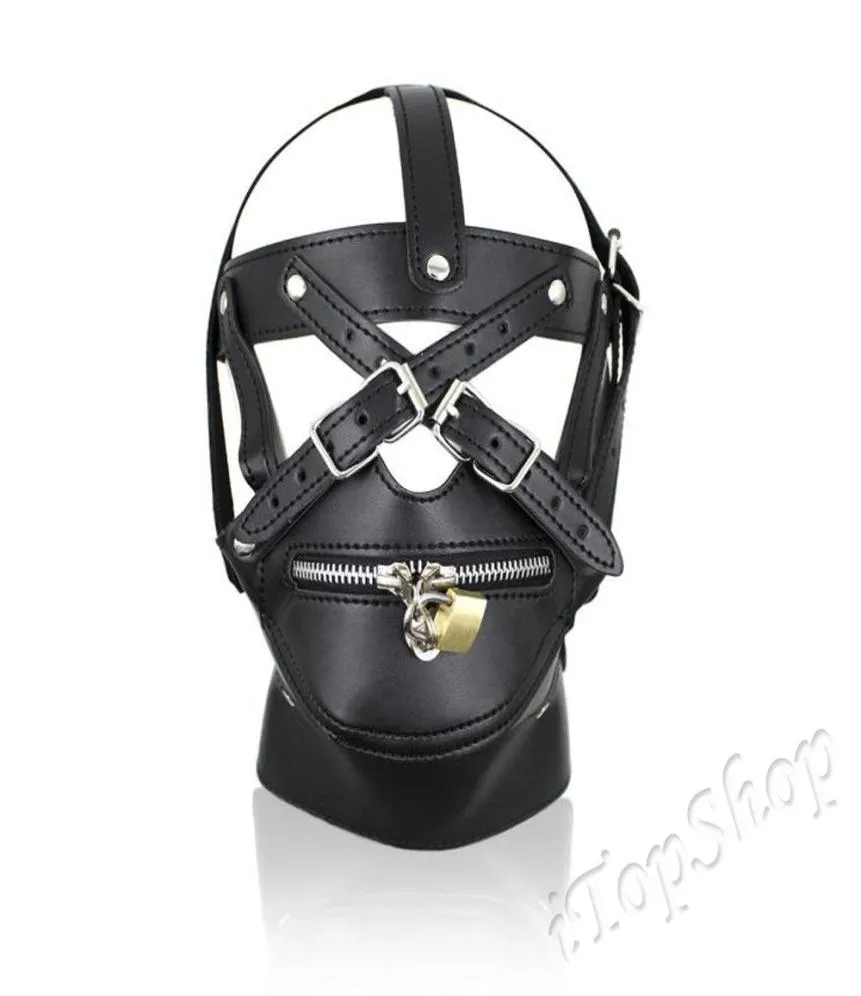 Kostüm Party Leder Gimp Spielzeug Kopfgeschirr Kapuze Maske Bondage Fetisch Halloween R5017375003