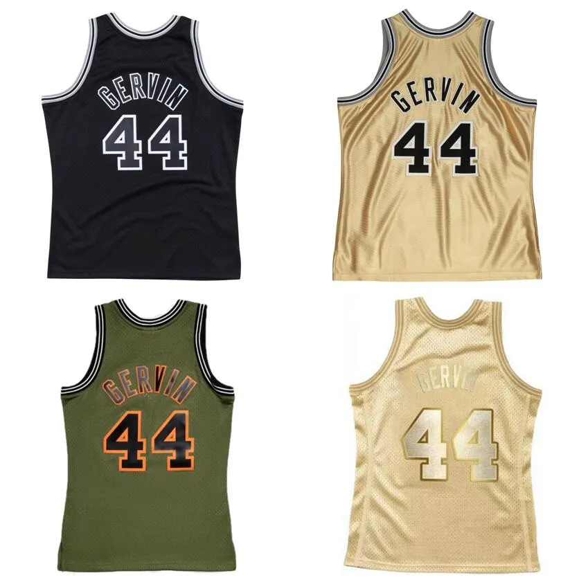 Genähte Basketballtrikots George Gervin #44 1977-78 1985 Mesh Hardwoods klassisches Retro-Trikot Herren Damen Jugend S-6XL