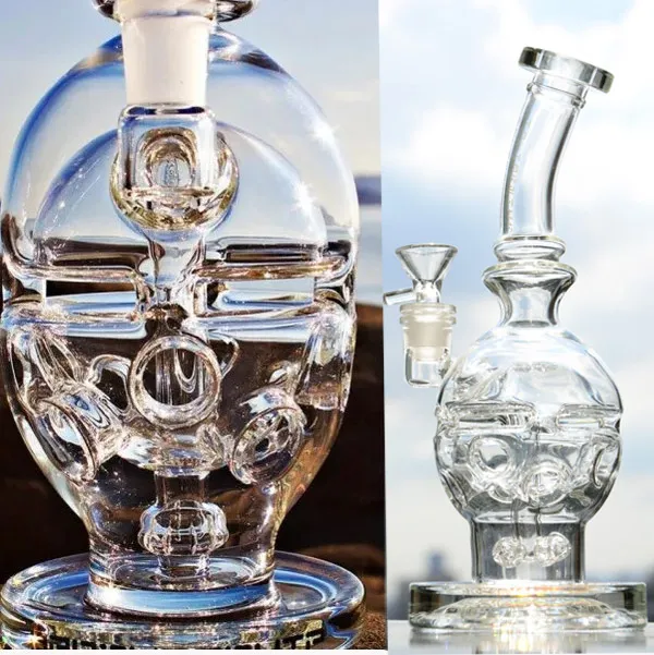 Inebrianti Bong di vetro spesso Narghilè Fab Egg Fumo Pipa ad acqua Teschio Beaker Dab Rig Bong Recycler dab Rigs