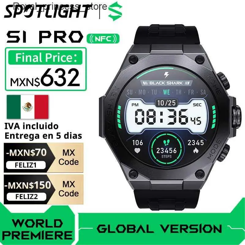 Autres montres Black Shark S1 Pro Smart Écran AMOLED de 1,43 pouces IP68 étanche + mode sport Autonomie de la batterie de 15 jours Q240301