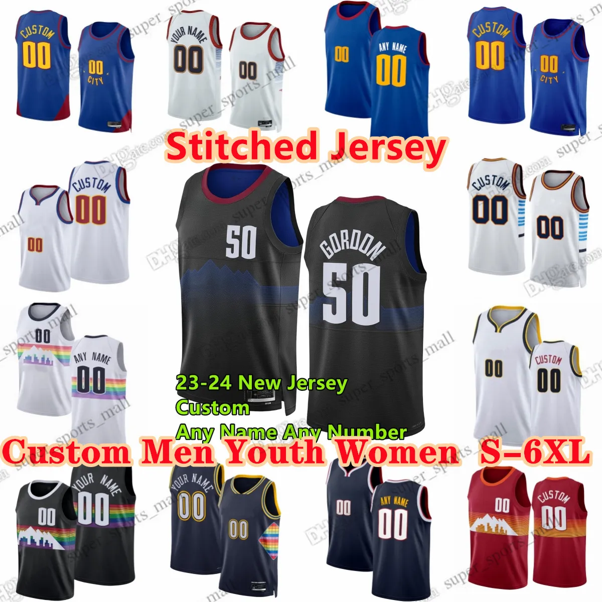 Nikola Jamal Murray Jokic Custom Basketball Jerseys Michael Porter Jr.