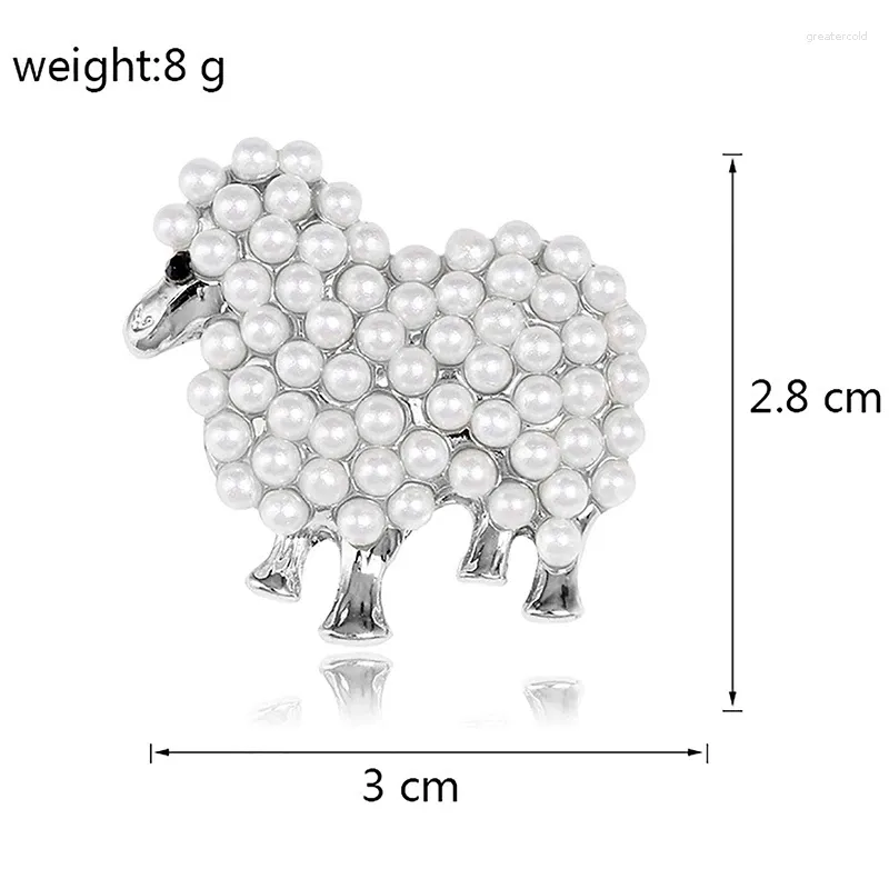 Broches 1 pièce, Niche créative perle mouton broche Simple tout Cardigan manteau anti-dérapant Animal agneau broche
