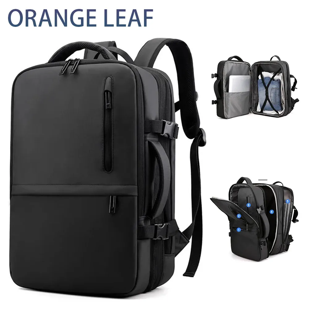 Рюкзак, новый большой вместительный мужской рюкзак для деловых поездок, высококачественный рюкзак для ноутбука, сумка для ноутбука с зарядкой через USB, водонепроницаемый рюкзак