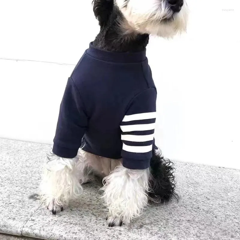 Hundkläder pullover t-shirt ärm ränder faller valp tröja mjuk tröja spirande höstkläder för små hundar pudel maltese