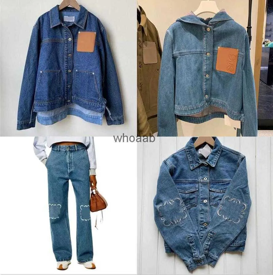 Women's Jackets New Denim High Quality Loe Designer Men Coat Trend Denims Clothing Cardigan Overalls Waist Embroidered Jeans Oversized 240301