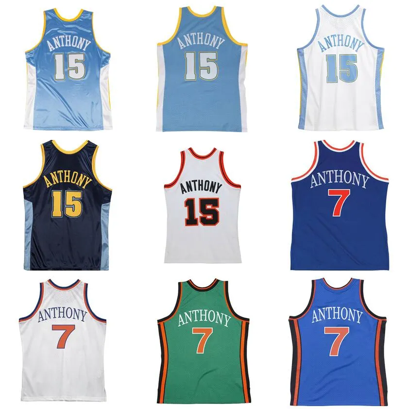 Dikişli Basketbol Formaları Carmelo 7 Anthony #15 2003-04 11-12 Mesh Hardwoods Klasik Retro Jersey Erkek Kadın Gençlik S-6XL