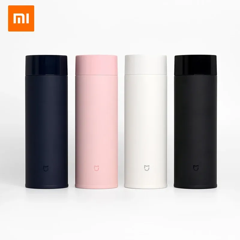 コントロールXiaomi Mijia 350mlステンレス鋼水ボトル190g軽量サーモスバキュームミニカップキャンプ旅行ポータブル断熱カップ