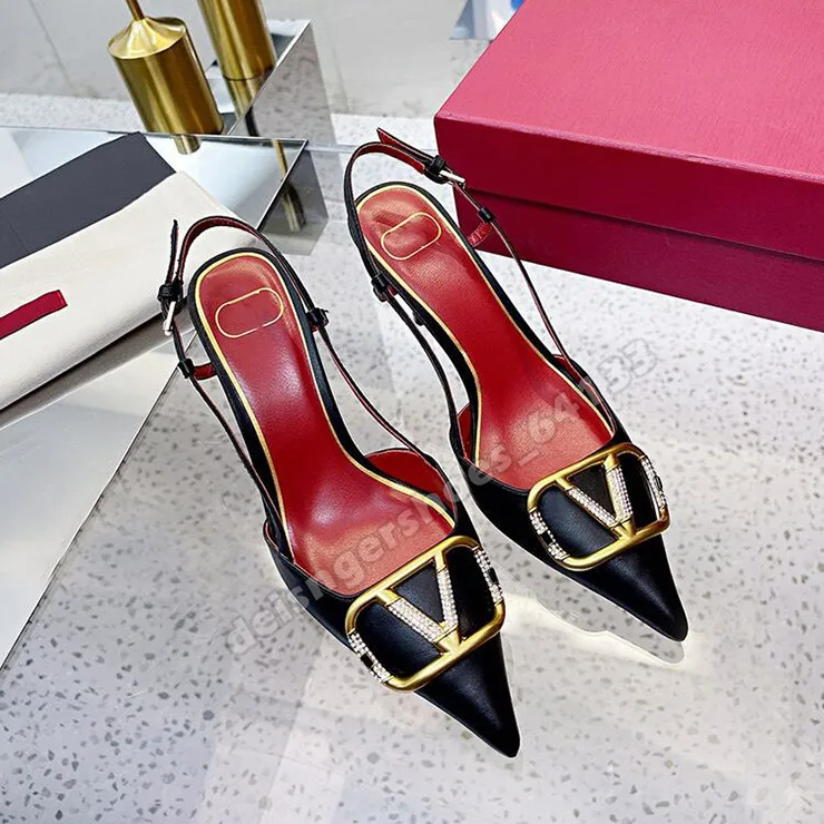 Designer Heels High Heels Womens Heels Women Platform Dress Classics Metal Filla in metallo 6 cm 8 cm da 10 cm tacco sottile puntato punta di punta di tacchi rossi neri rossi scarpe firma