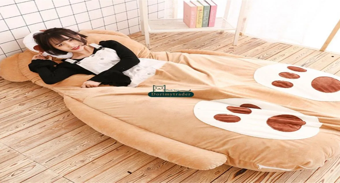 Dorimytrader 180cm x 120cm Cuddly Cartoon Smiling Bear Plush BeanbagソフトベッドTatami Sleepters Sofa Mattress Carpet Gift5749536