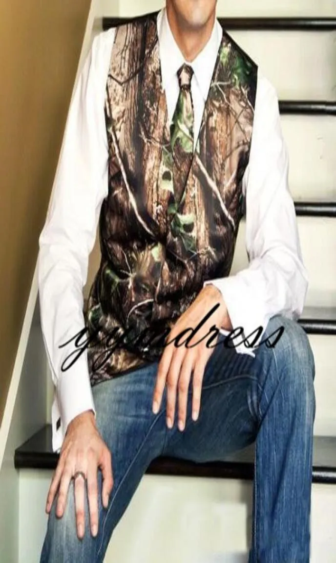 2019 New Camo Groom Vests Five Buttons Men039sスーツベストスリムフィットメン039