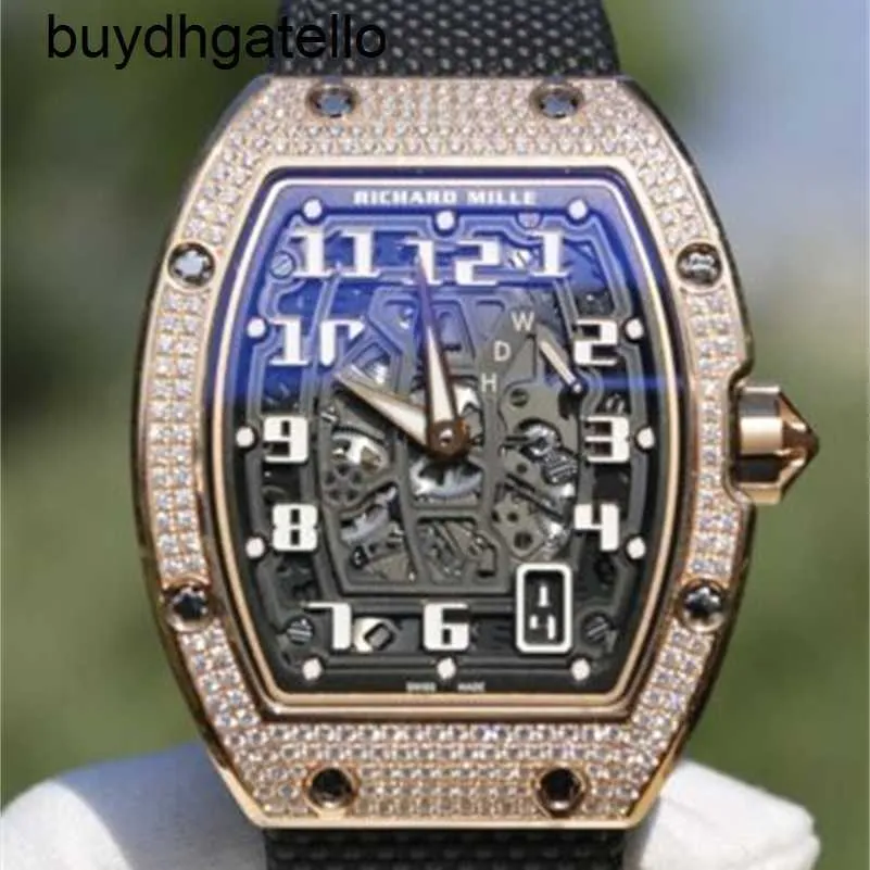 RicharsMill Watch Top Clone Swiss Mechanical Movement RM67-01 18K Rose Gold Diamond Set 2023