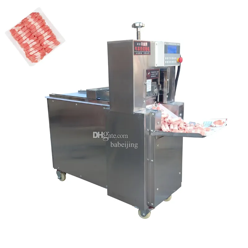 Máquina automática de corte de rolo de cordeiro, aço inoxidável, elétrica, cnc, corte único, cortador de carne, 2200w