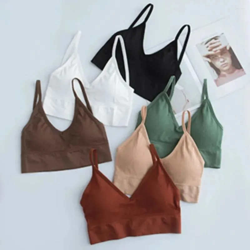 Camisoles Tanks 1pc Vrouwen Push Up Bh Bras Fitness Tops Beha Vrouwelijke Tube Top Ondergoed Japanse Stijl Naadloze Draad ademend