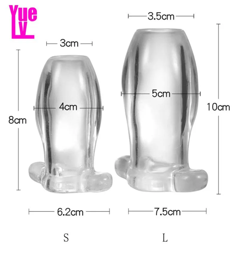 Yuelv Silicone Hollow Dildo Anal Buttプラグ前立腺マッサージャーアナルセックスおもちゃ拡大拡張拡張型拡張型拡張gspot刺激装置9054002