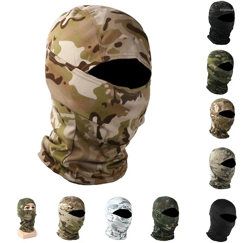 Bérets Multicam Camouflage Balaclava Cap Bouclier Complet Cyclisme Moto Ski Paintball Protection Tactique Militaire Chapeau