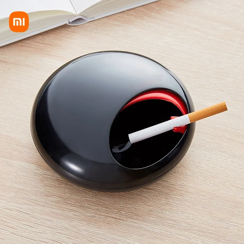 Kontrollera Xiaomi rökfri askfat med lock för hem levande lidderade orientaliska estetiska dekorativa cigarettbrandsläckare antismoke