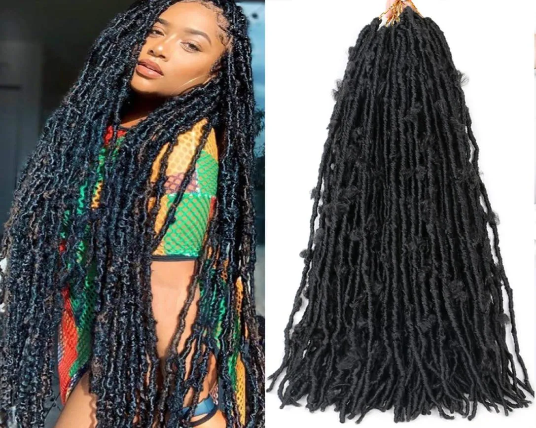 14 Quot 18 Quot 24 -calowy motyl Locs Włosy szydełkowe w trudnej sytuacji Faux Curly Braids Niechlujne miękkie czarne warkocze 2204023922596