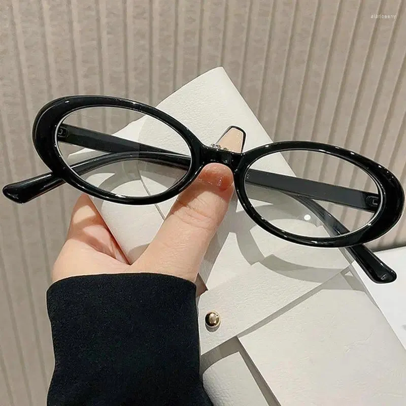 선글라스 레트로 블랙 타원형 작은 프레임 안경 여성 달콤한 시원한 안티 블루 라이트 안경 패션 Y2K 눈 보호 안경