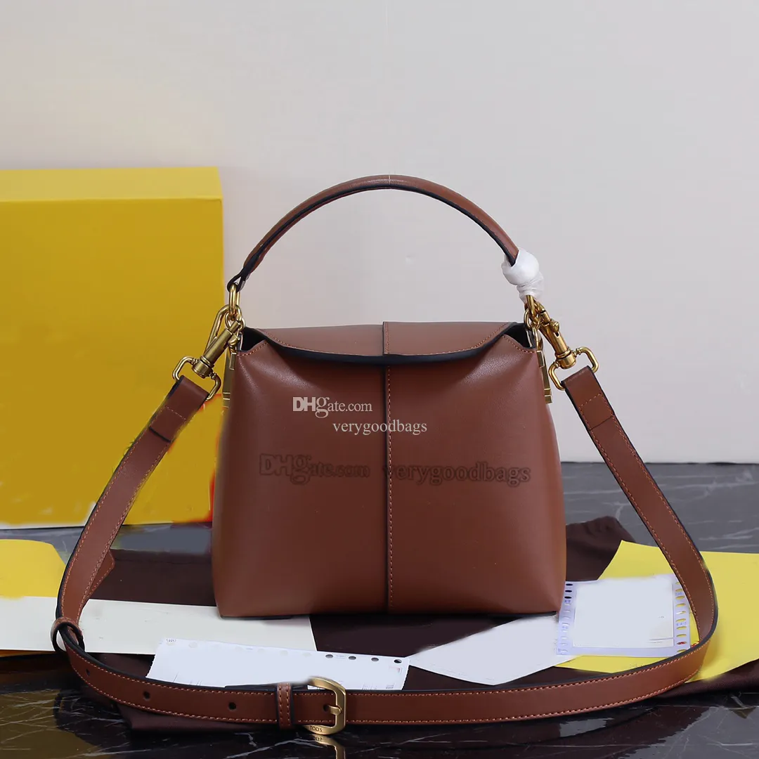 2024 Fashion T Timeless Series Tods Axelväskor Kvinnor Bucket Bag Designer Tods Tods Leather Sadel Cross Body Påsar