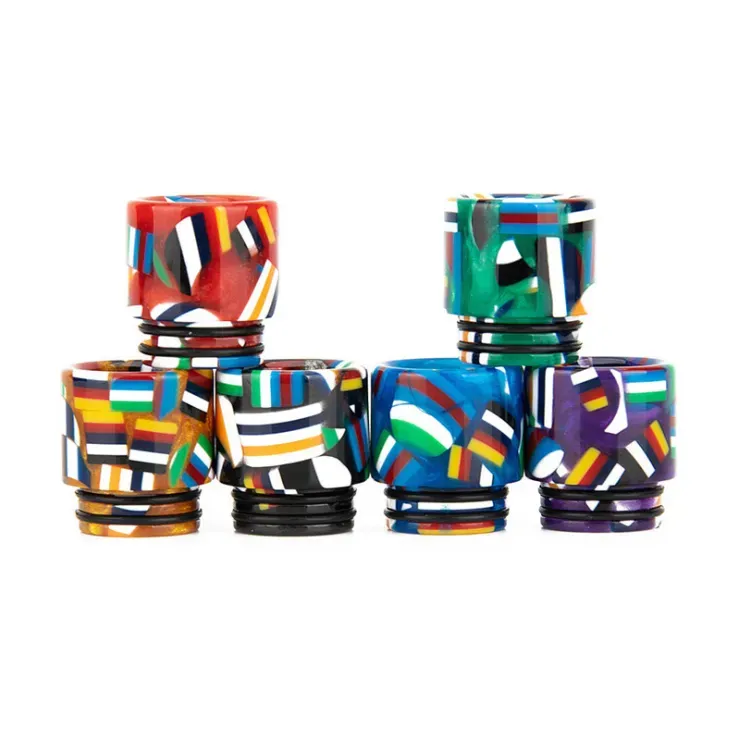 DRIP TIPS 10 TYPER Rökningstillbehör Lysande temperaturförändring Epoxytråd borrat rostfritt stål för Prince TFV8 Big Baby Tanks 528 RDA LL