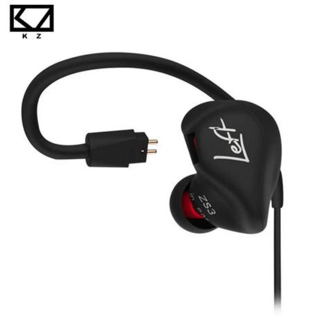 KZ ZS3 Cavo ergonomico staccabile Auricolare In Ear o Monitor Isolamento acustico HiFi Musica Sport Auricolari con microfono5572475