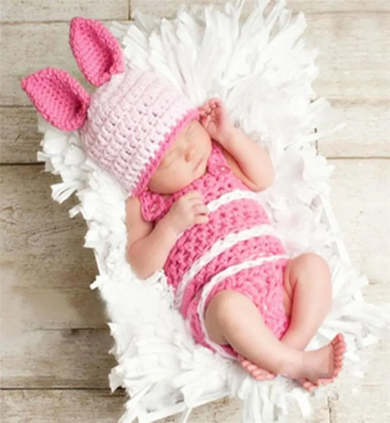 Nouveau lapin lapin nouveau-né bébé enfants vêtements pographie accessoires costume avec chapeau lapin de Pâques infantile bébé Po Prop Crochet Pograp1125758