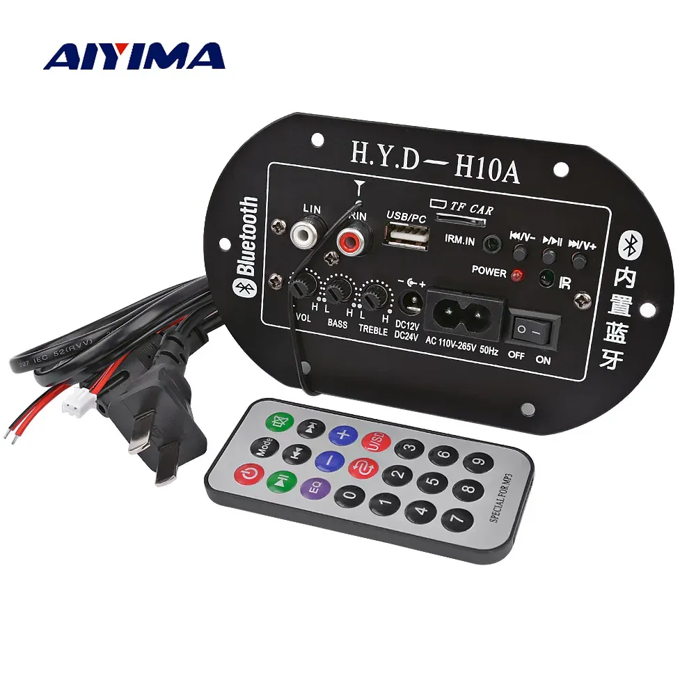 Amplificatore AIYIMA Amplificatori Scheda audio Amplificador Scheda amplificatore subwoofer Compatibile con Bluetooth Radio FM 220V 12V 24V Tubo IC digitale