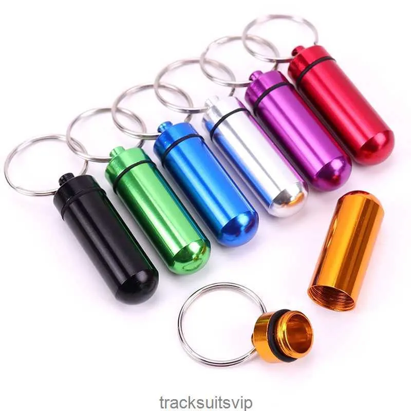Porte-clés étanche en aluminium, boîte à pilules, porte-bouteille, porte-Cache, conteneur, paquet de médicaments, soins de santé