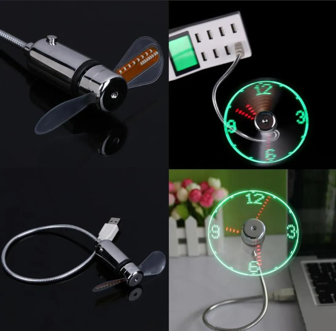 2222 g eAlta qualità Mini luce LED flessibile Durevole Gadget USB regolabile Ventola USB Orologio da tavolo Orologio da tavolo Gadget freddo in tempo reale 8289134