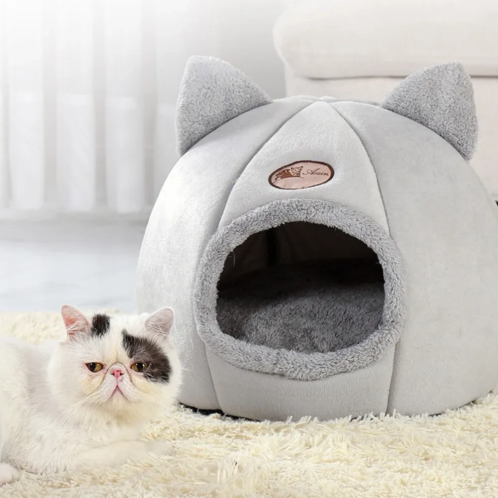 Tapetes mxl cama de gato quente cesta de animal de estimação aconchegante gatinho espreguiçadeira almofada casa de gato tenda muito macia pequena esteira de cachorro para lavável caverna camas de gatos