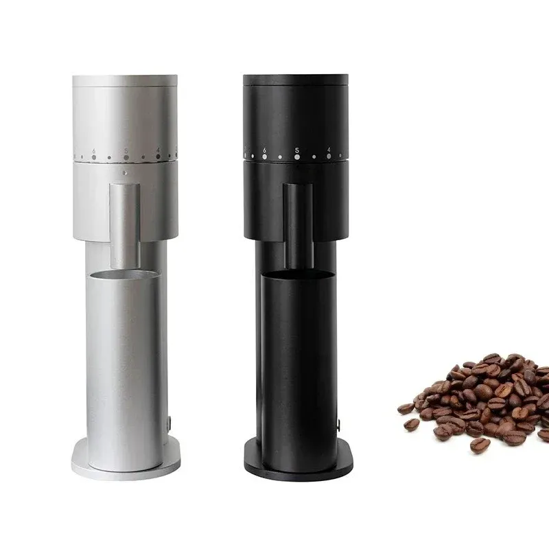 Outils 3848 mm Mini Electric Burr Espresso Coffee Grinder portable enduit enduit Conical Burr USB Coffee Grinder à dose unique réglable