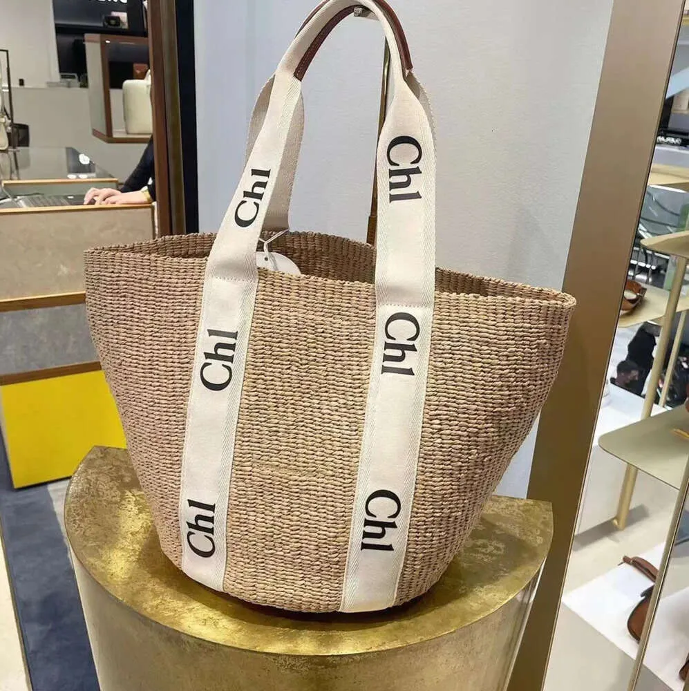 Women Tote Designer Cross Cross Słomka Raffii torby Mężczyźni splatają wakacyjny ręka