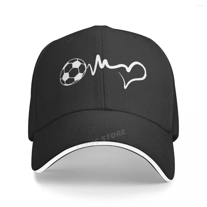 Berretti Moda Pallone da calcio Battito cardiaco Berretto da baseball Uomo Sport Hip Hop Estate regolabile Amanti del calcio Cappello Snapback Gorra