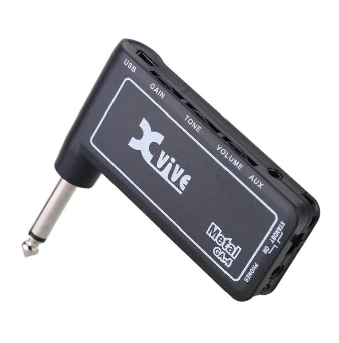 XVIVE GA4 Metal Mini Portable Rechargeble Electric Guitar Plug hörlurar förstärkare 8829676