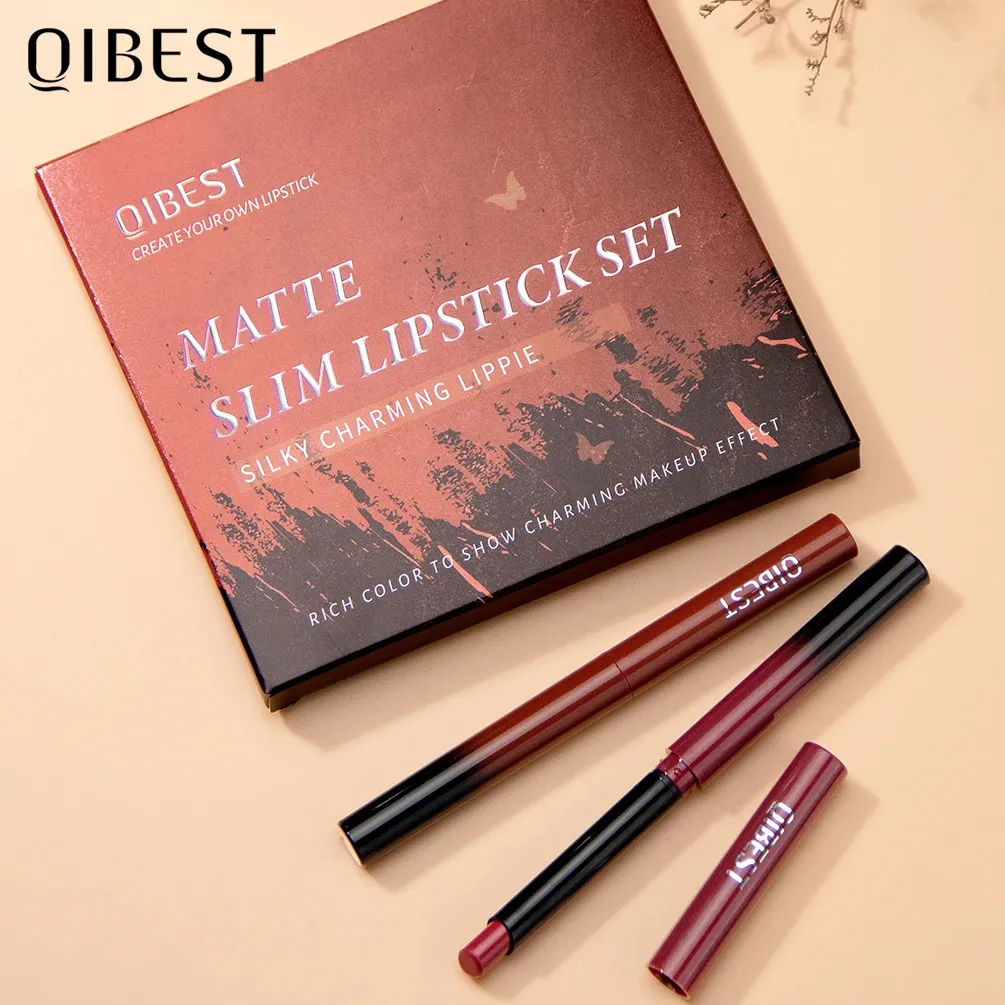 QI Set di penne per rossetto opaco 12 colori Velluto Matita nuda Sexy Rosso Marrone Pigmenti Labbra a lunga durata Tinta Labbra Trucco 240220