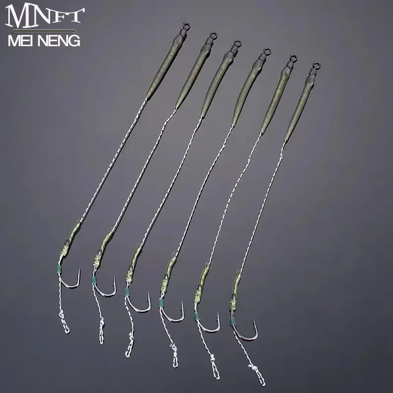 Fishhooks Mnft 20pc Karp Fishing Rig Nonstick Coating Hook Link Ready Combination Ready Bundna hår Karp Chod Barbel Rigs Made Fishing