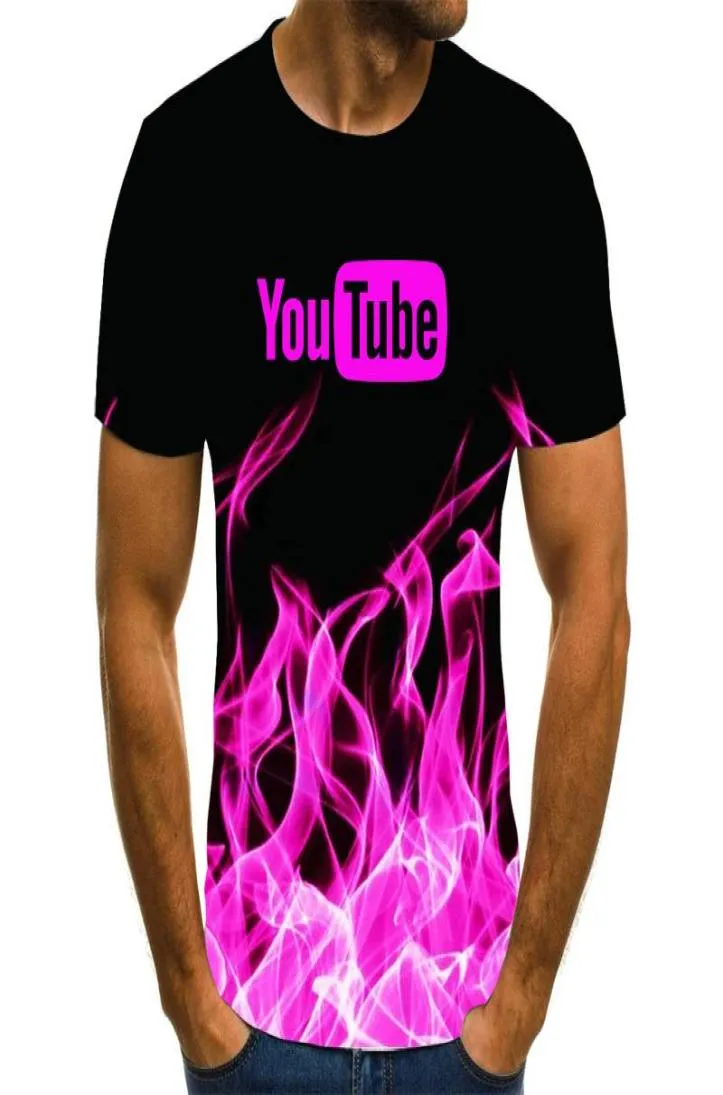 men039s Tshirts 여름 브랜드 YouTube 3D Vortex Tshirt and Women039S 패션 짧은 슬리브하라 주쿠 힙합 귀여운 6004707