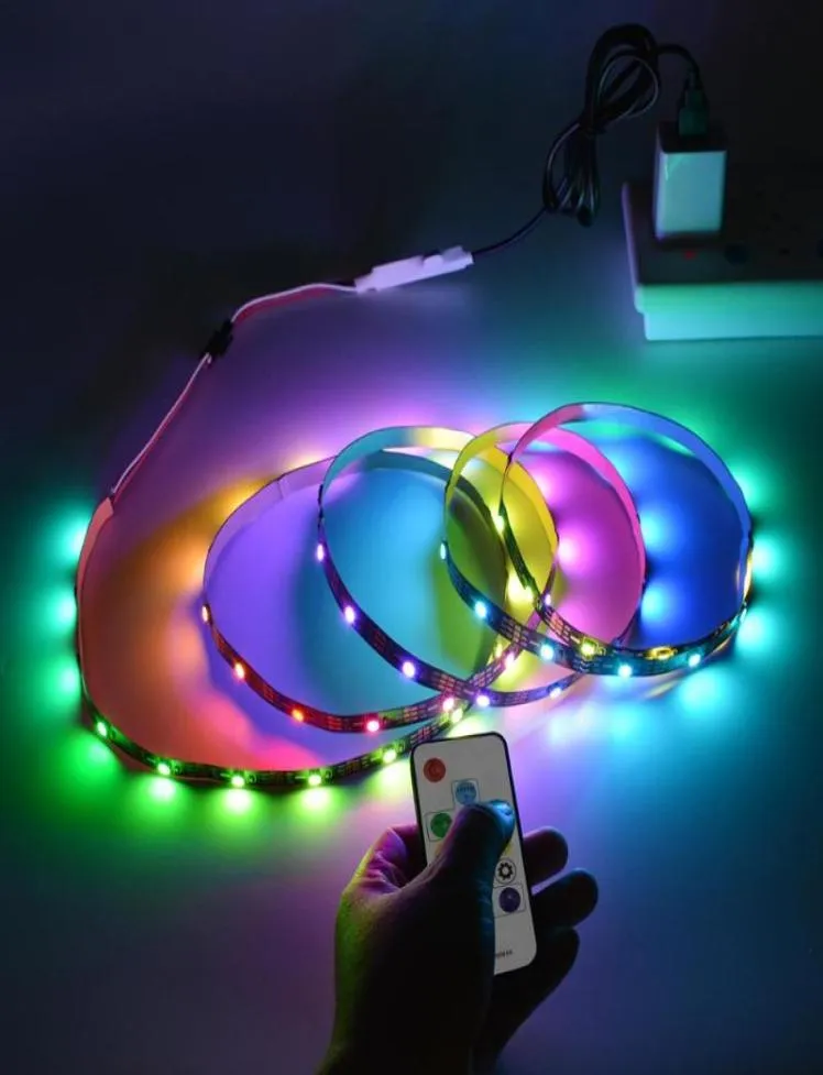 Светодиодные ленты WS2812 5 В USB с индивидуальной адресацией Smart RGB Light SMD Подсветка телевизора для рабочего стола Sn Освещение Decoration6532617